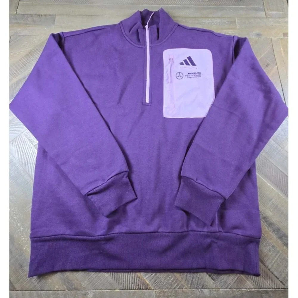 Adidas Mercedes AMG Petronas F1 Team Quarter Zip Fleece Pullover XL JX8815 NWT
